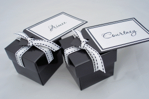 Bardot Black and White Favour Boxes